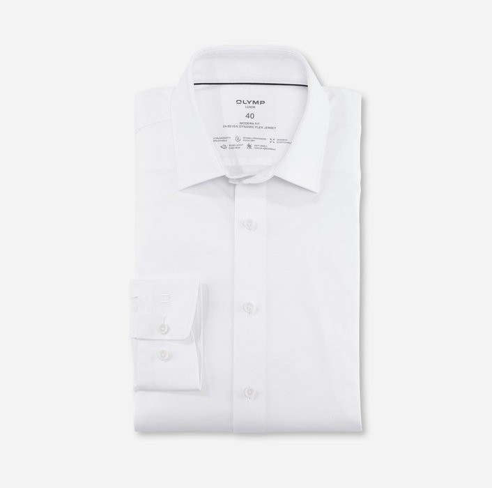 Afbeelding van 120264 00 White - Heren Overhemd Luxor 24/Seven Modern Fit - Olymp